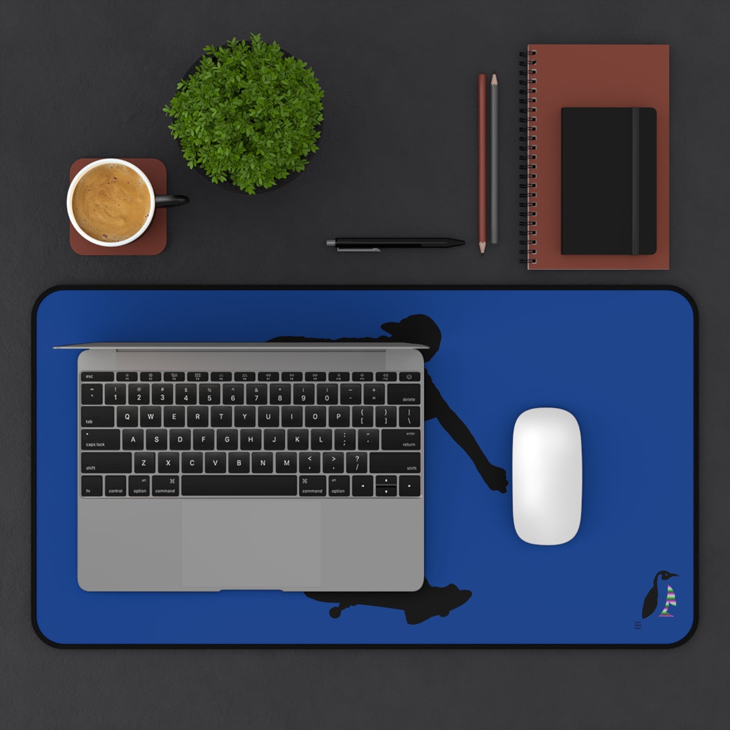 Desk Mat: Skateboarding Dark Blue