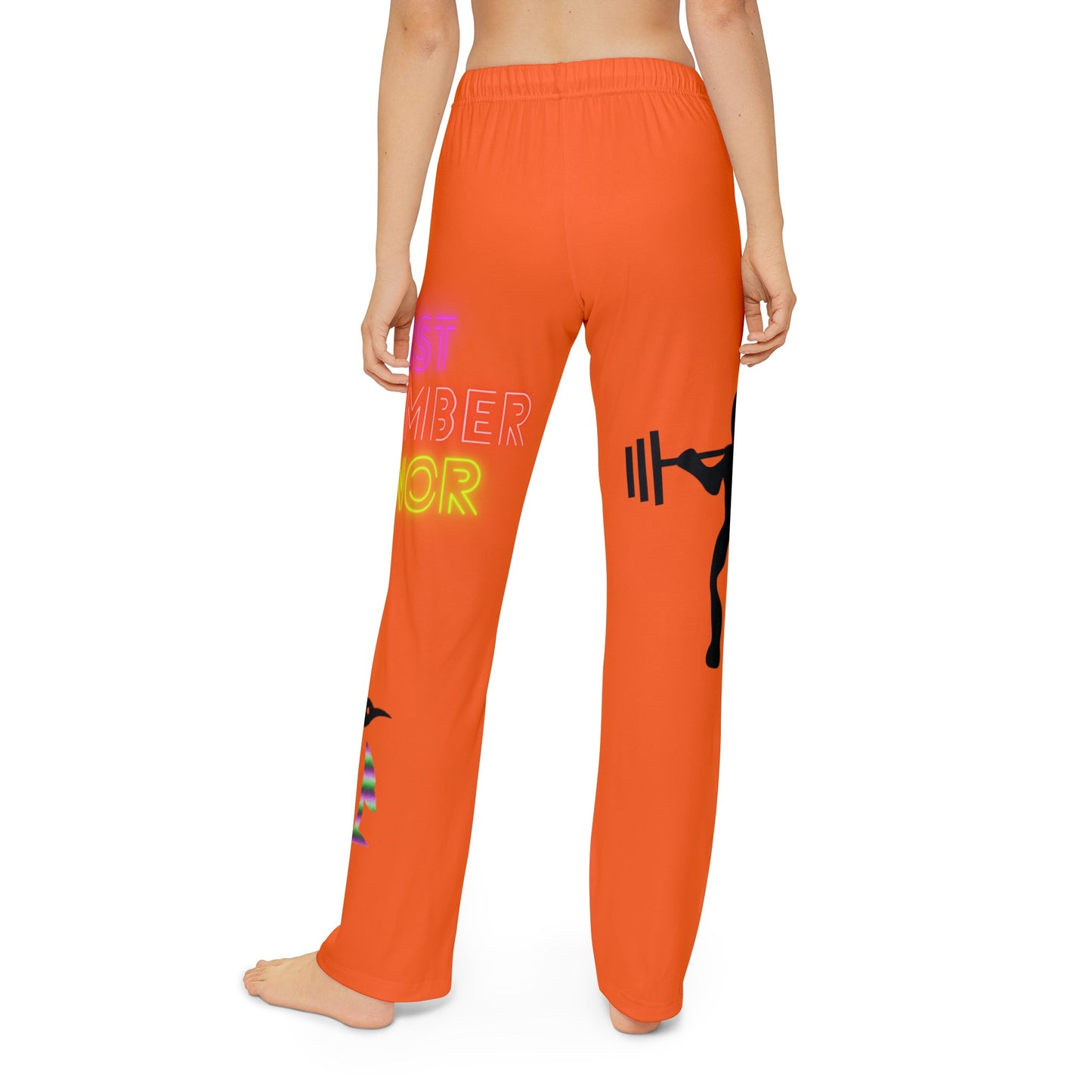 Kids Pajama Pants: Weightlifting Orange