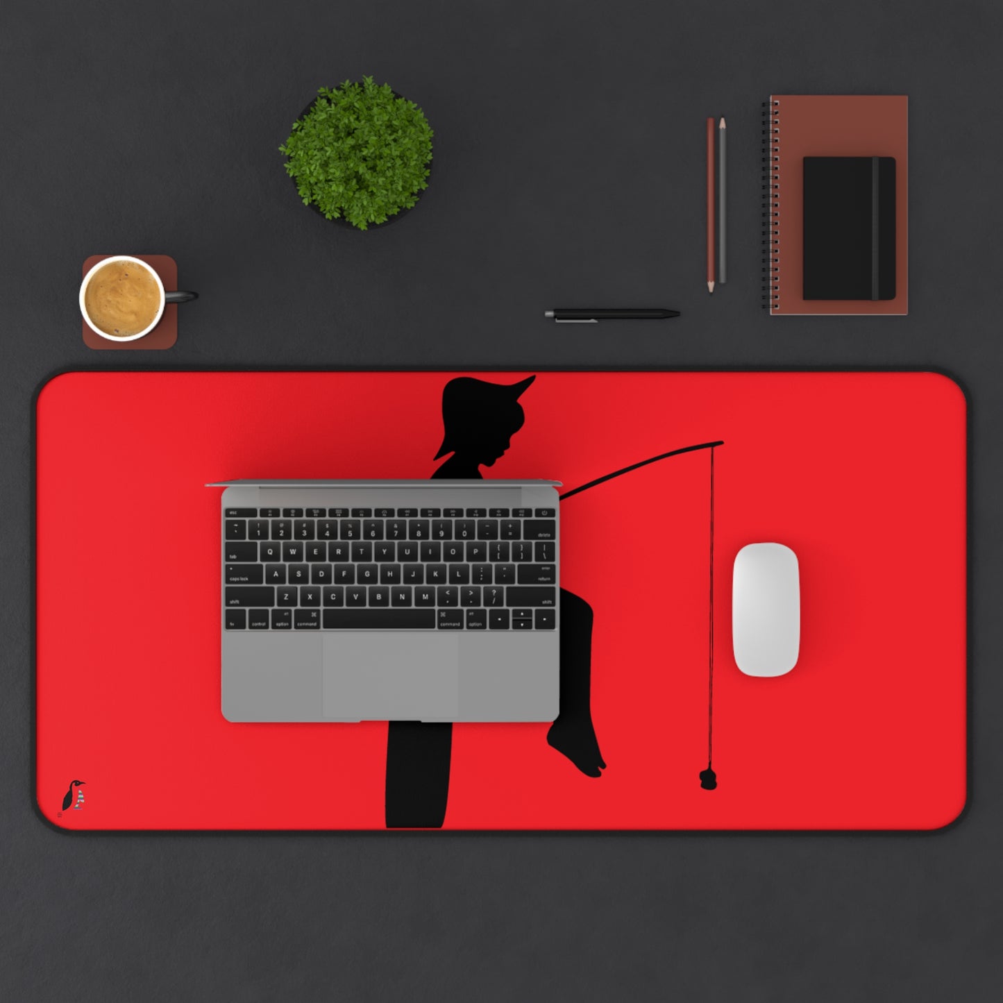 Desk Mat: Fishing Red