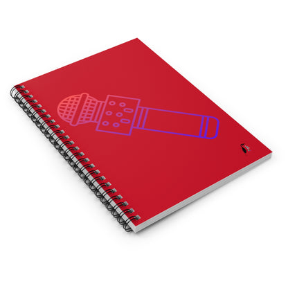 Spiral Notebook - Ruled Line: Music Dark Red