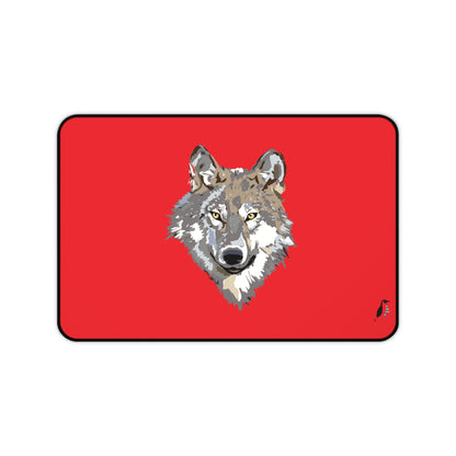 Desk Mat: Wolves Red