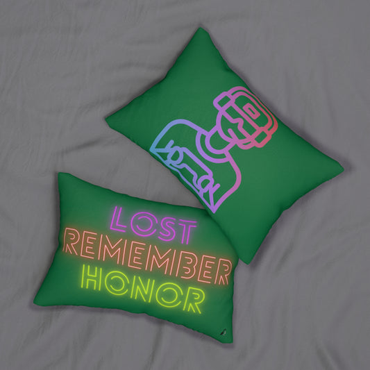 Spun Polyester Lumbar Pillow: Gaming Dark Green