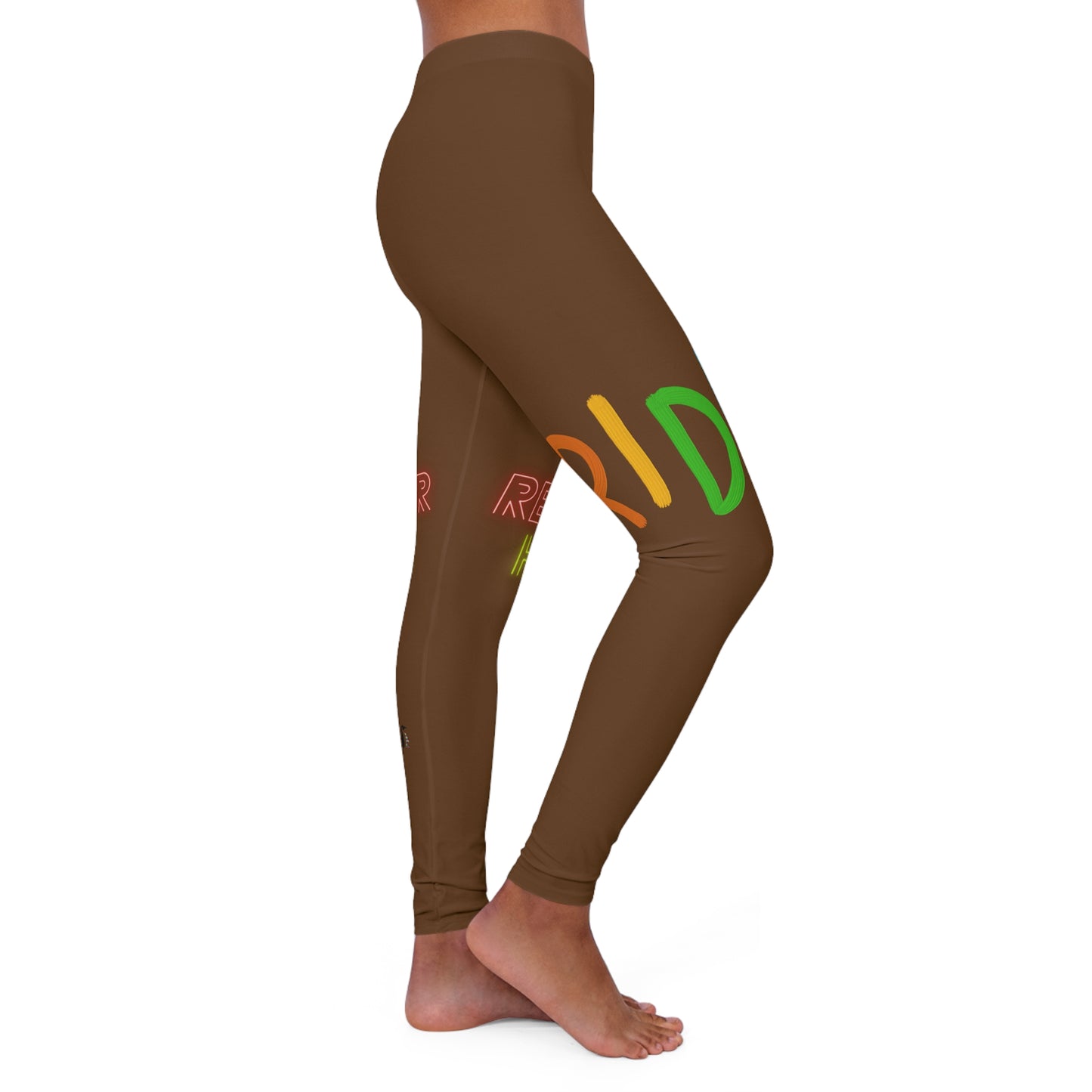 Women's Spandex Leggings: LGBTQ Pride Brown