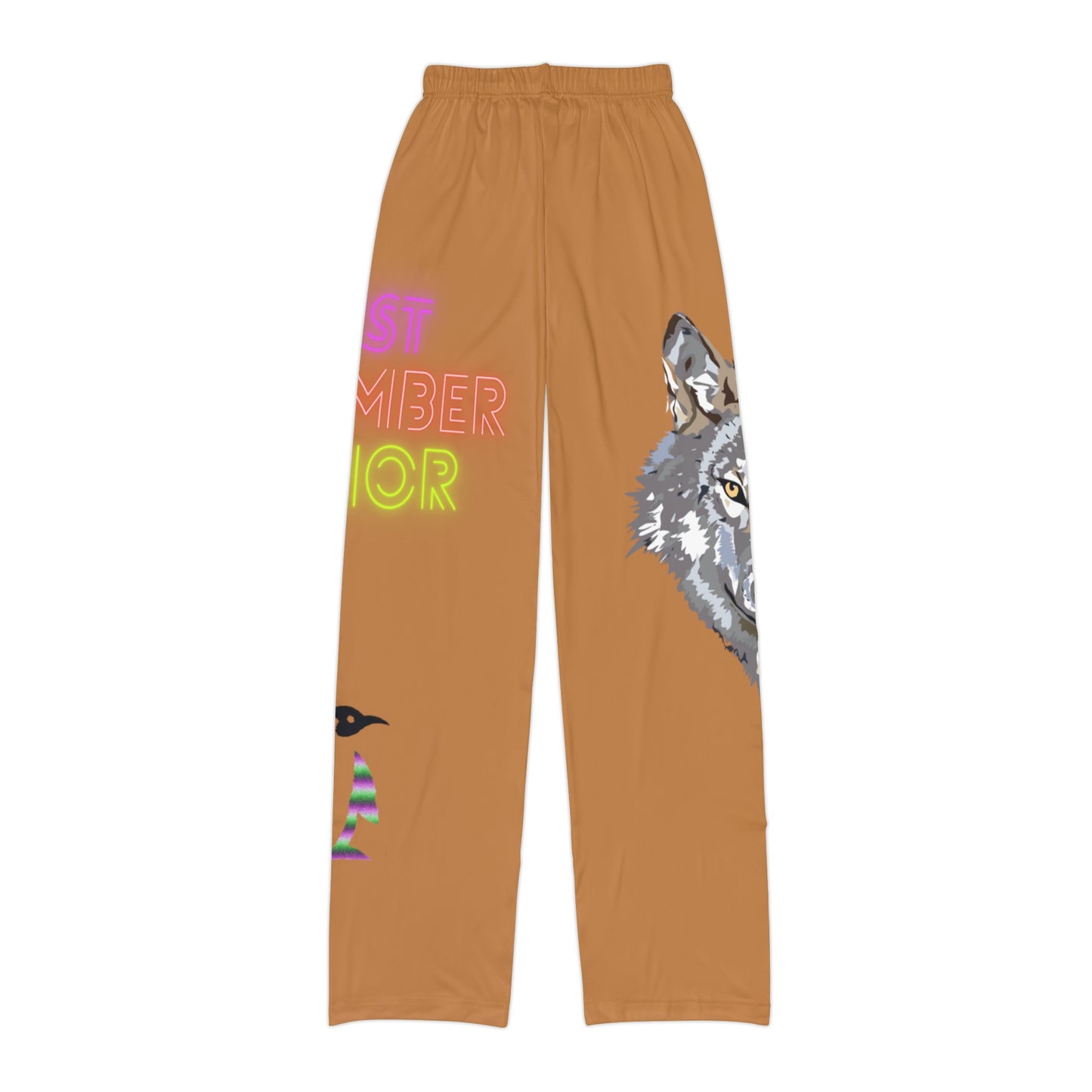 Kids Pajama Pants: Wolves Lite Brown