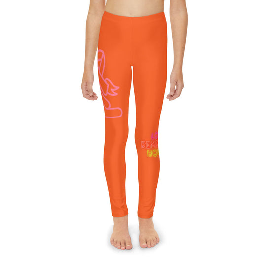 Youth Full-Length Leggings: Fight Cancer Orange