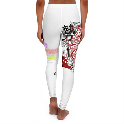 Women's Spandex Leggings: Dragons White