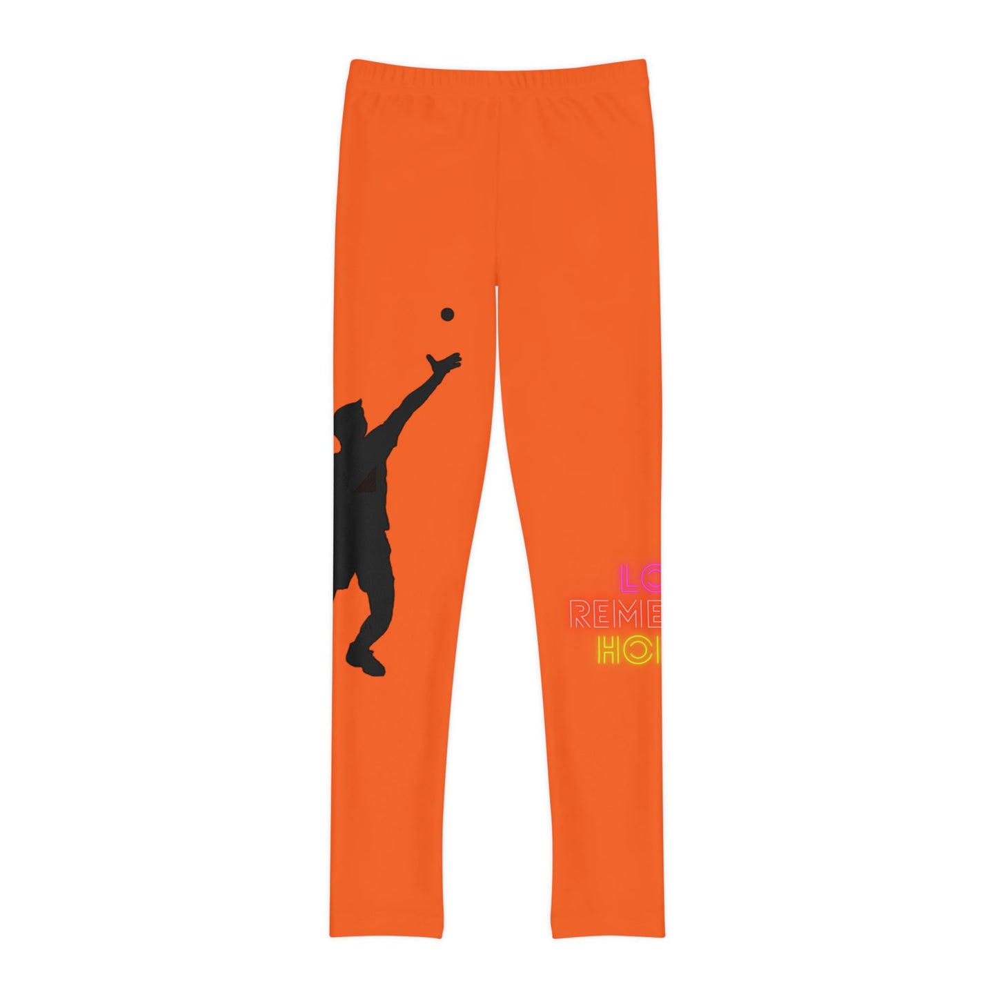 Youth Full-Length Leggings: Tennis Orange