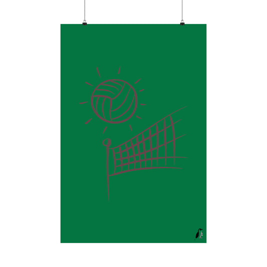 Premium Matte Vertical Posters: Volleyball Dark Green