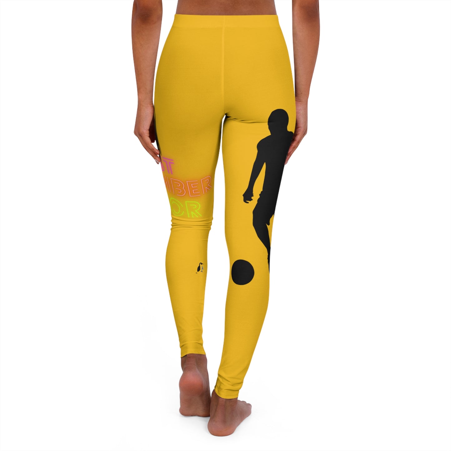 Women's Spandex Leggings: Soccer Yellow