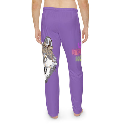 Men's Pajama Pants: Wolves Lite Purple