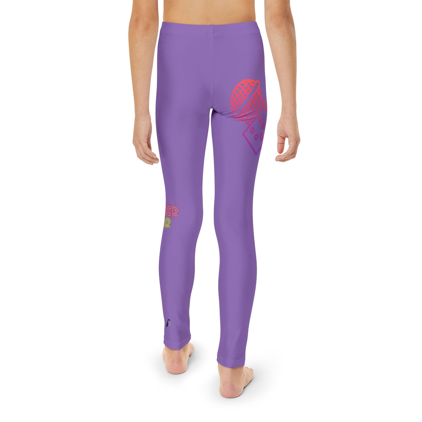 Youth Full-Length Leggings: Music Lite Purple