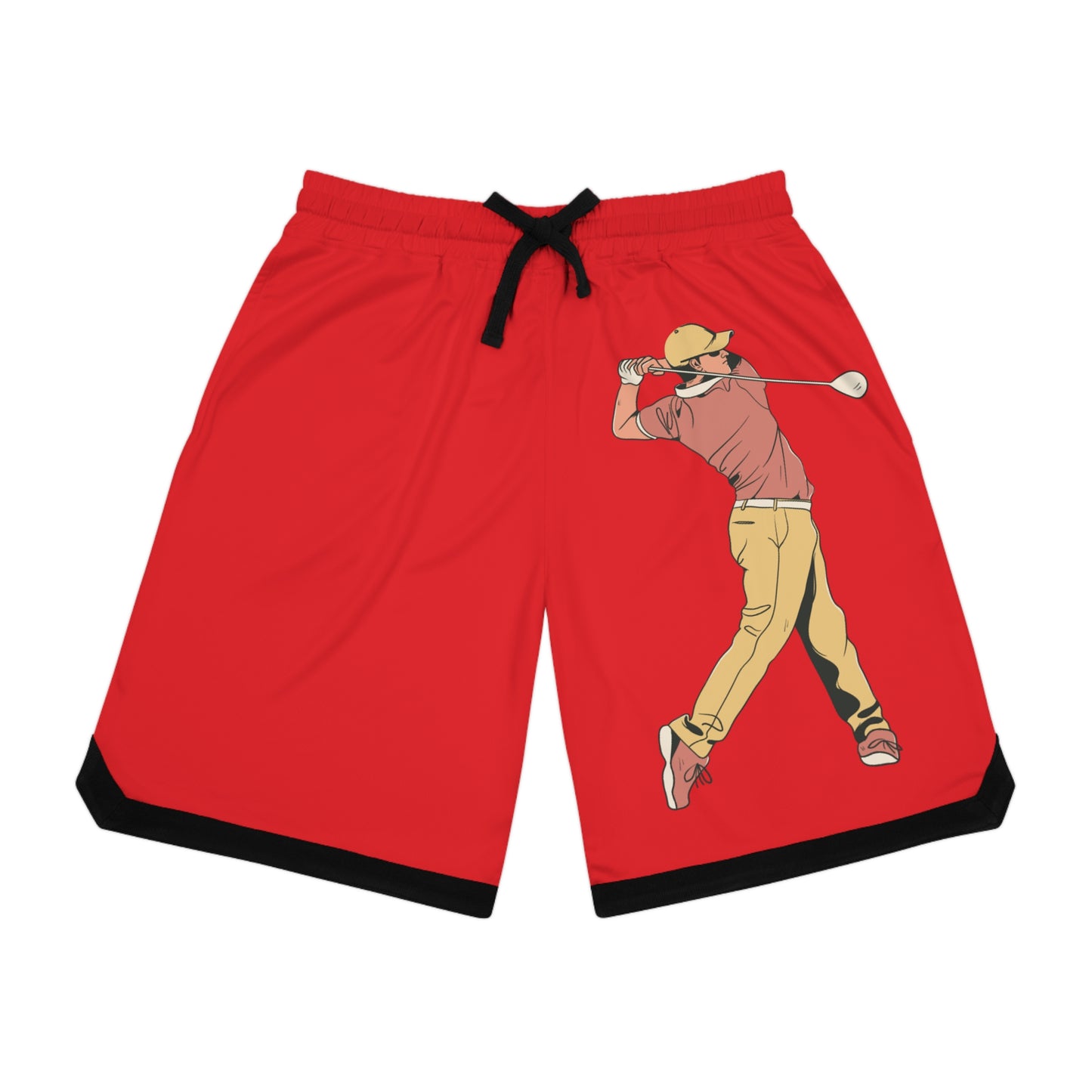 Basketball Rib Shorts: Golf Red