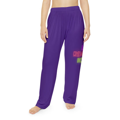 Women's Pajama Pants: Lost Remember Honor Purple