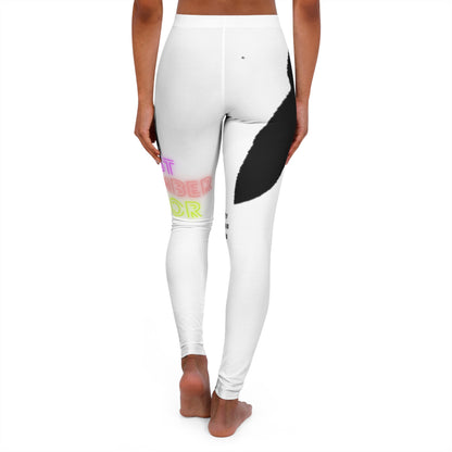 Women's Spandex Leggings: Crazy Penguin World Logo White