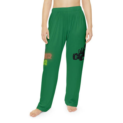 Pambabaeng Pajama Pants: Racing Dark Green