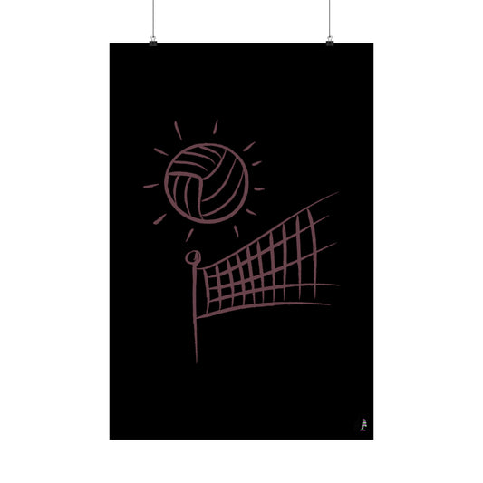 Premium Matte Vertical Posters: Volleyball Black