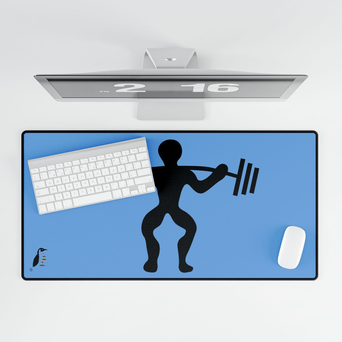 Desk Mats: Weightlifting Lite Blue