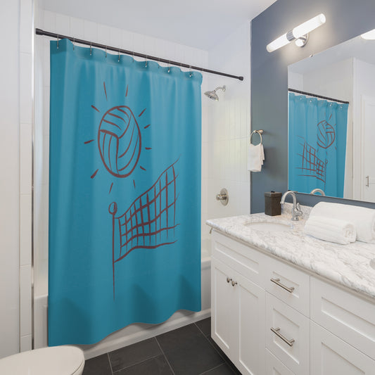 Shower Curtains: #1 Volleyball Turquoise
