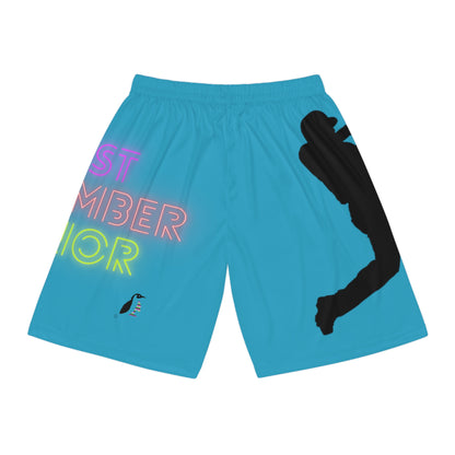 Mga Short sa Basketbol: Baseball Turquoise 