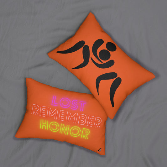 Spun Polyester Lumbar Pillow: Wrestling Orange