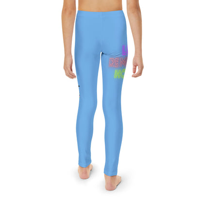 Youth Full-Length Leggings: Lost Remember Honor Lite Blue