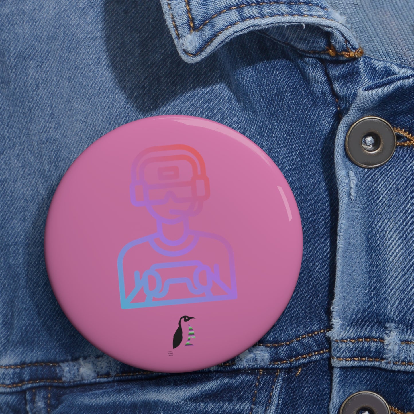 Custom Pin Buttons Gaming Lite Pink