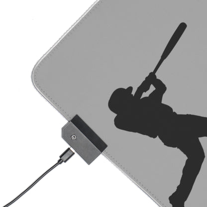 LED Gaming Mouse Pad: Baseball Lite Grey