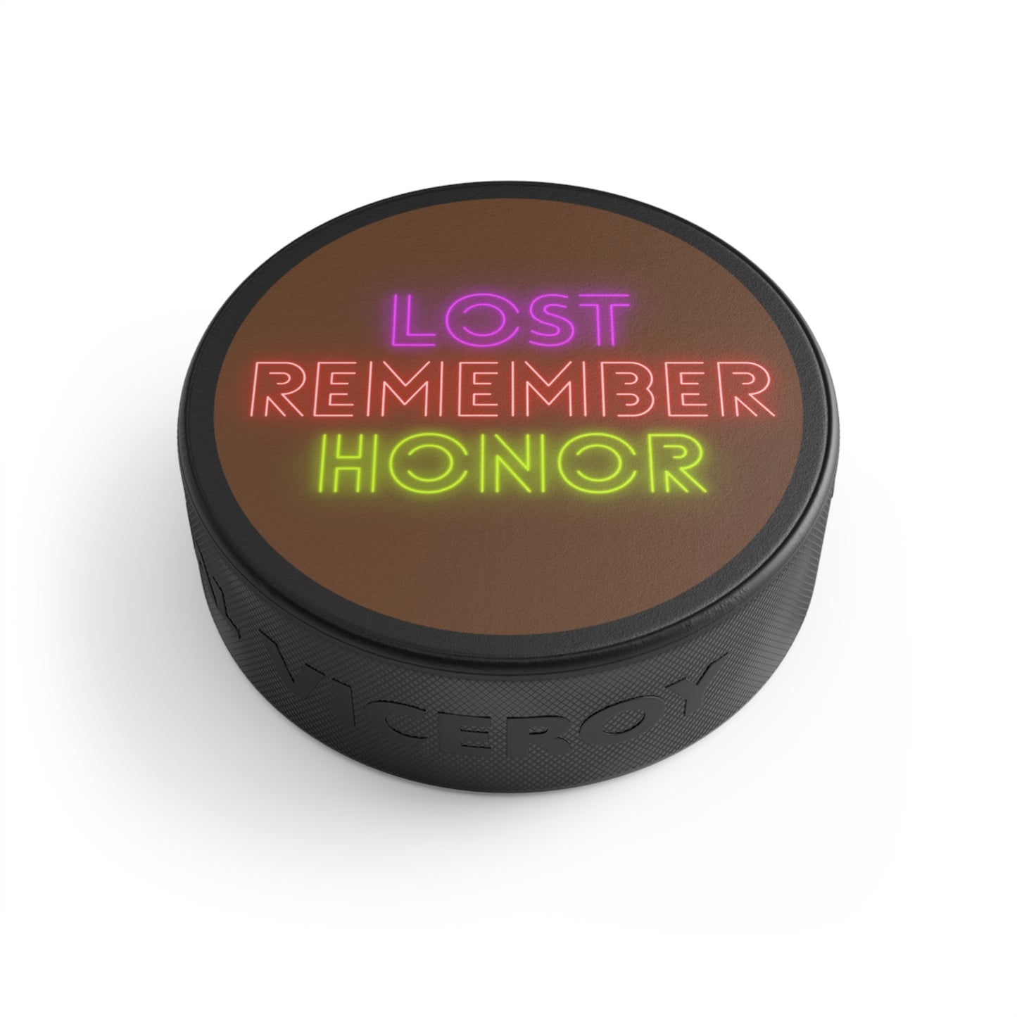 Hockey Puck: Lost Remember Honor Brown