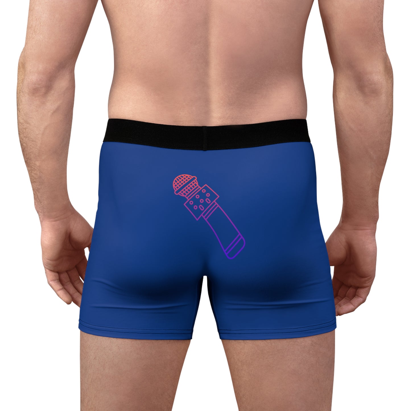 Men's Boxer Briefs: Music Dark Blue