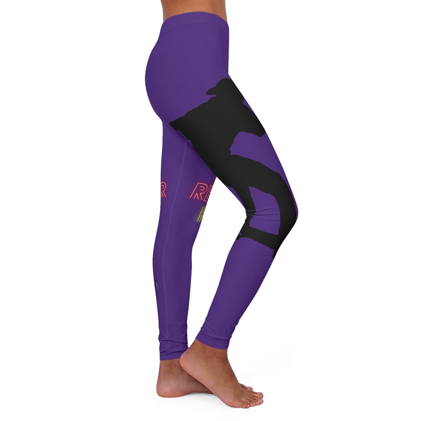 Women's Spandex Leggings: Skateboarding Purple