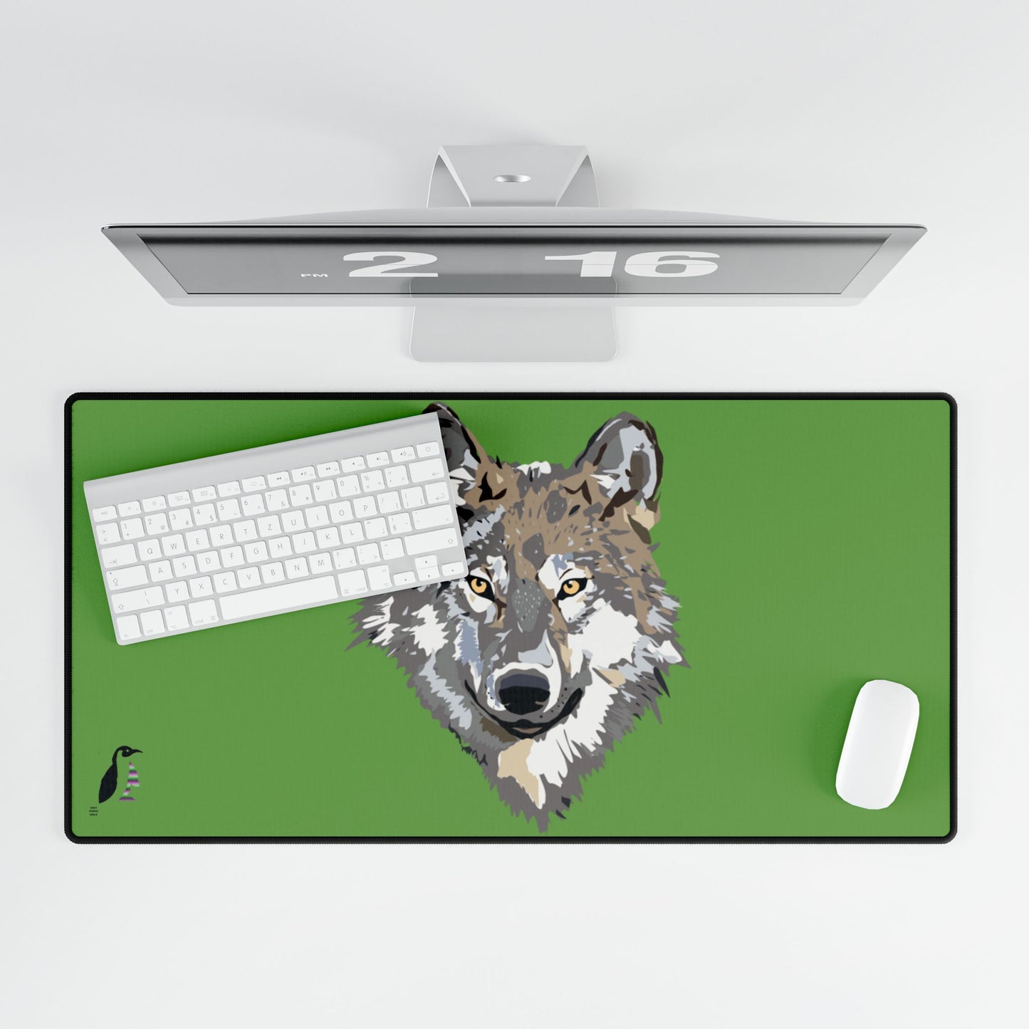 Desk Mats: Wolves Green