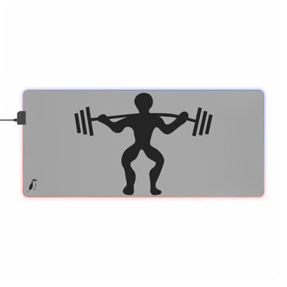 LED Gaming Mouse Pad: Weightlifting Lite Grey