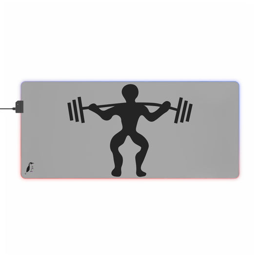 LED Gaming Mouse Pad: Weightlifting Lite Grey