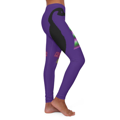 Women's Spandex Leggings: Crazy Penguin World Logo Purple