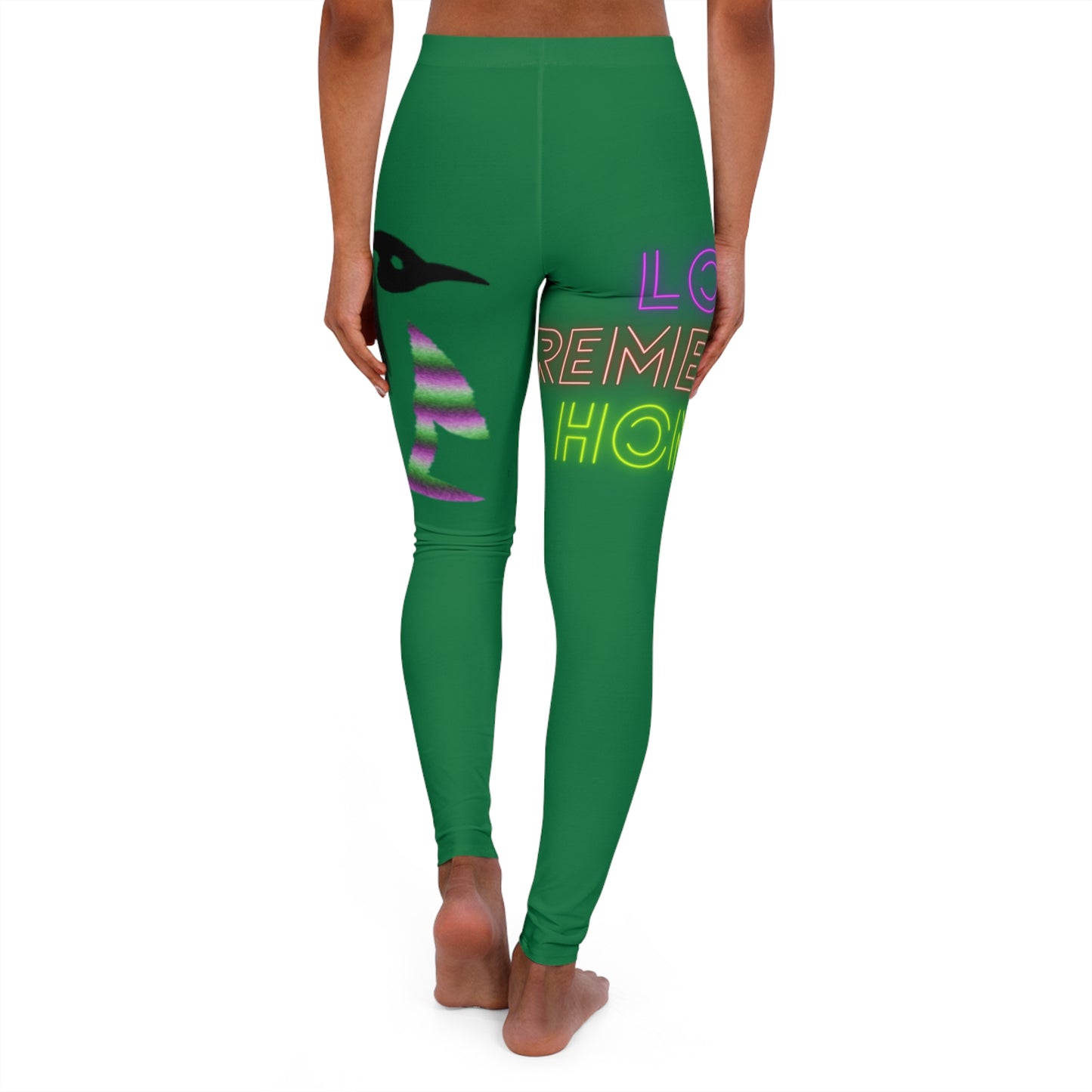 Women's Spandex Leggings: Lost Remember Honor Dark Green