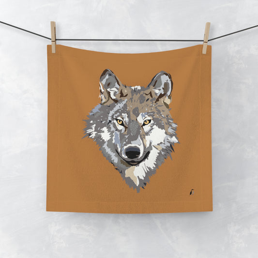Face Towel: Wolves Lite Brown