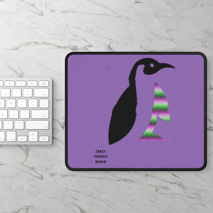 Gaming Mouse Pad: Crazy Penguin World Logo Lite Purple