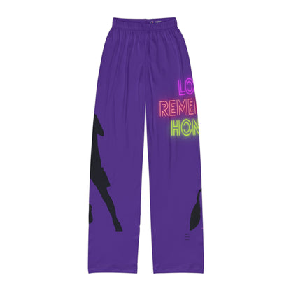 Kids Pajama Pants: Soccer Purple