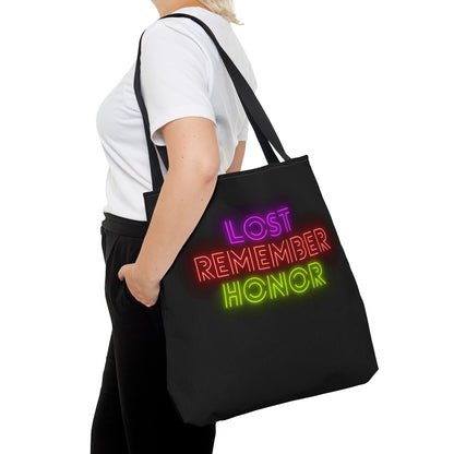 Tote Bag: Lost Remember Honor Black