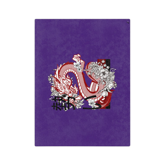 Velveteen Minky Blanket: Dragons Purple