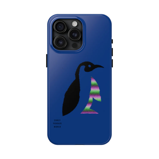 Tough Phone Cases (for iPhones): Crazy Penguin World Logo Dark Blue