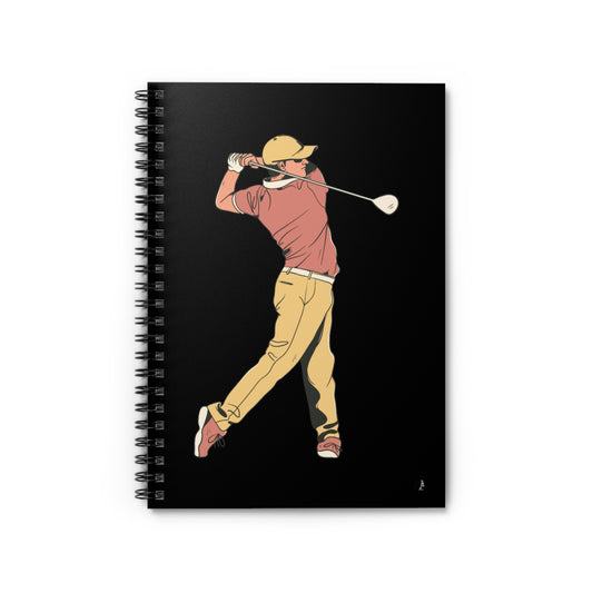 Spiral Notebook - Ruled Line: Golf Black