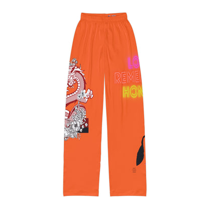 Kids Pajama Pants: Dragons Orange