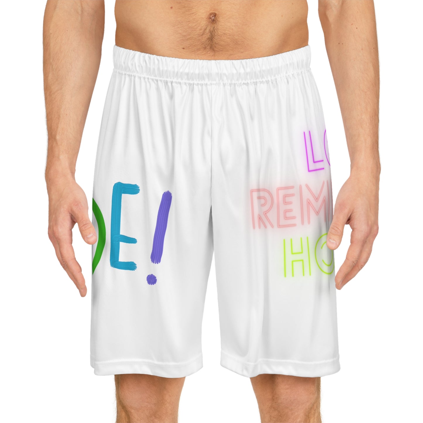 Basketball Shorts: LGBTQ Pride White