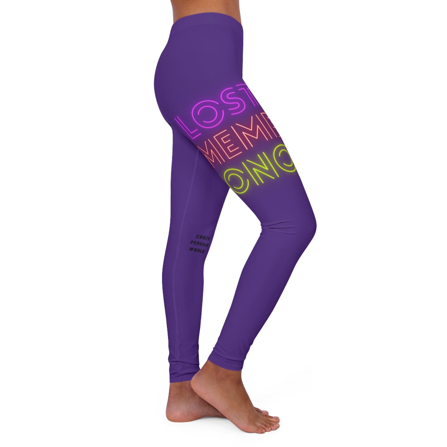 Women's Spandex Leggings: Lost Remember Honor Purple