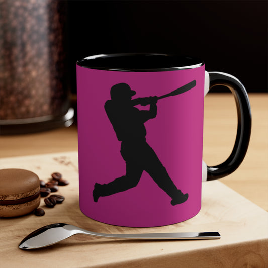 Accent Coffee Mug, 11oz: Baseball Pink