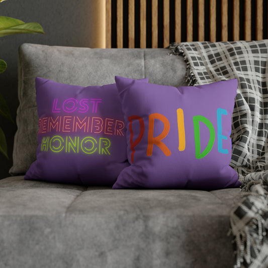 Faux Suede Square Pillow Case: LGBTQ Pride Lite Purple
