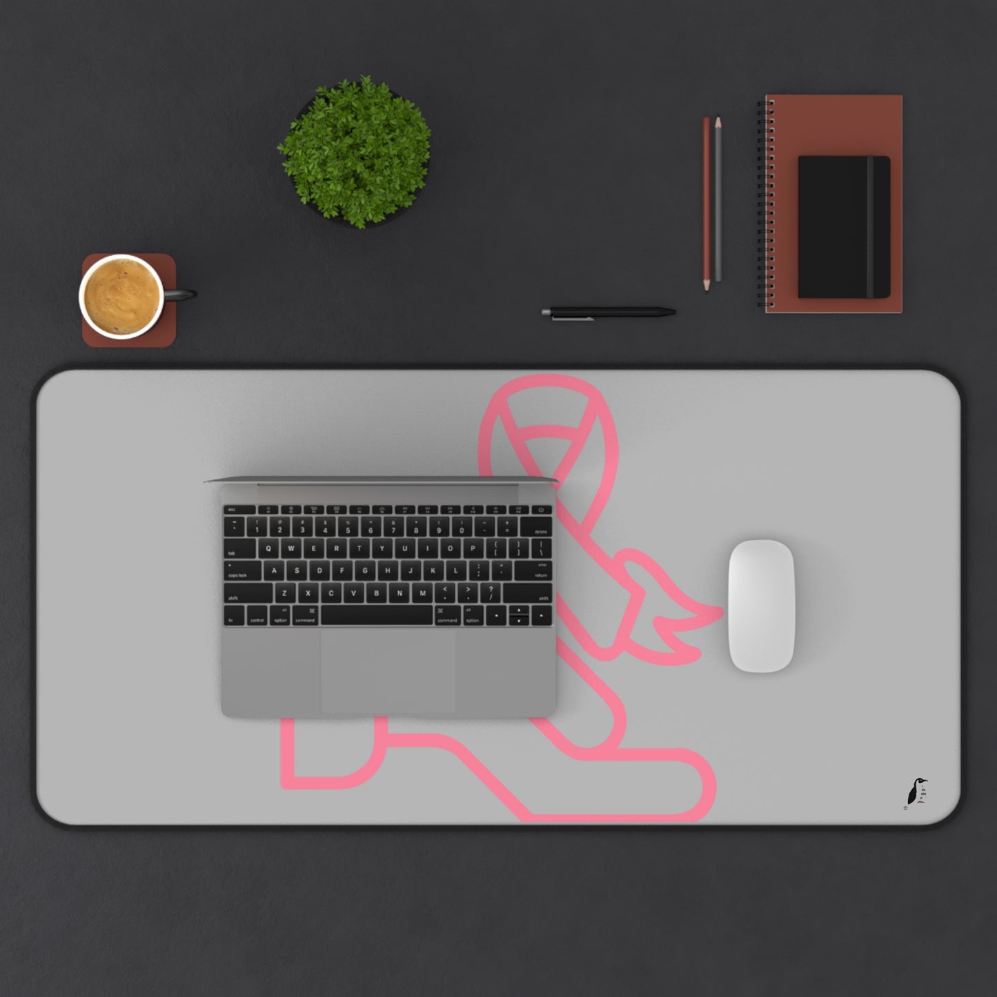 Desk Mat: Fight Cancer Lite Grey