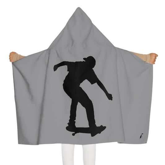 Youth Hooded Towel: Skateboarding Grey
