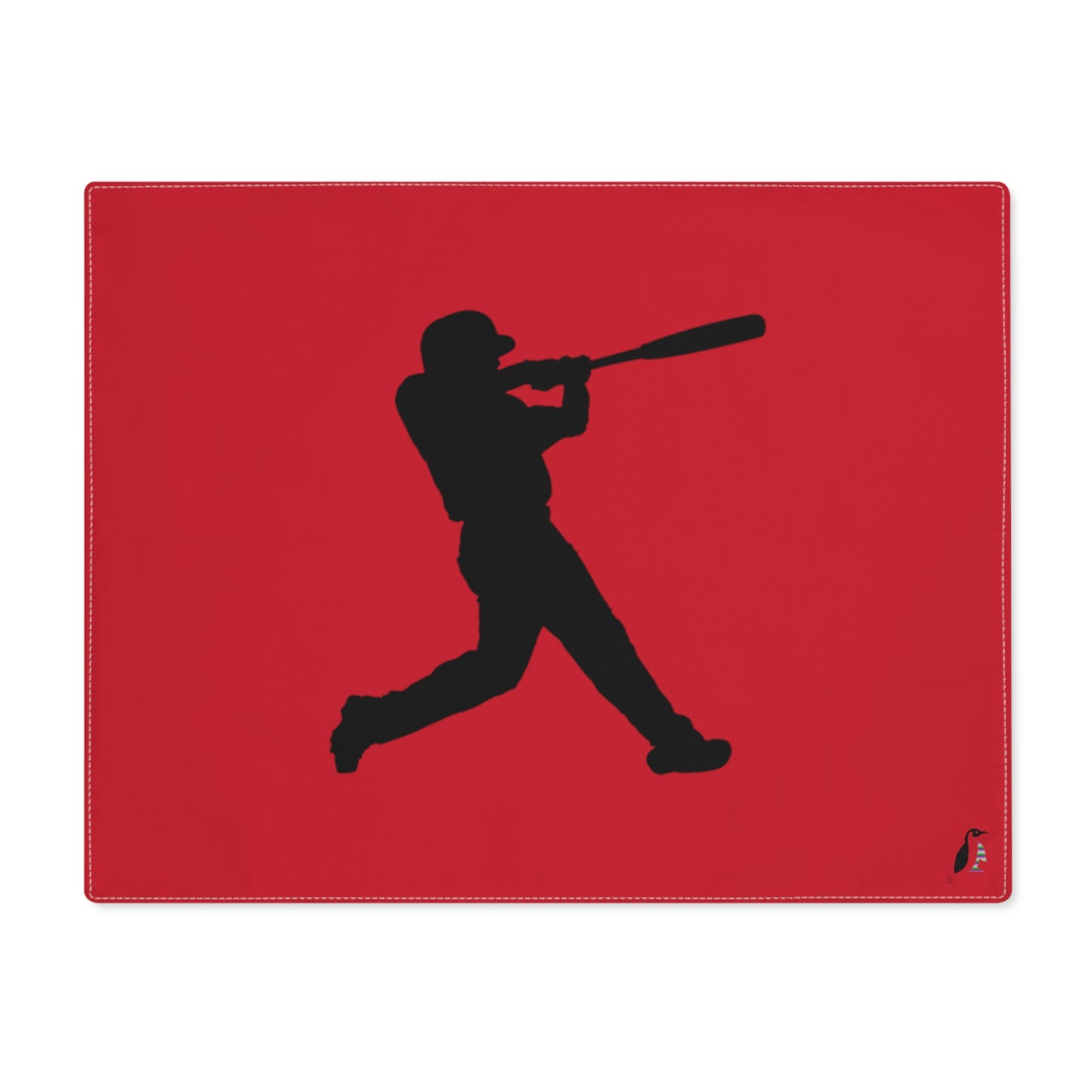 Placemat, 1pc: Baseball Dark Red